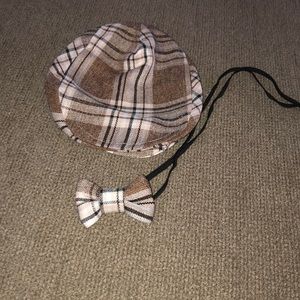 Hat and bow tie for a newborn boy